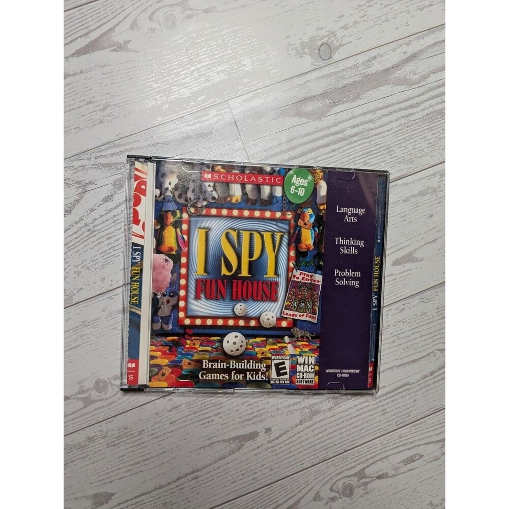 Scholastic I Spy Fun House CD-ROM Game Kids OS Retro Educational